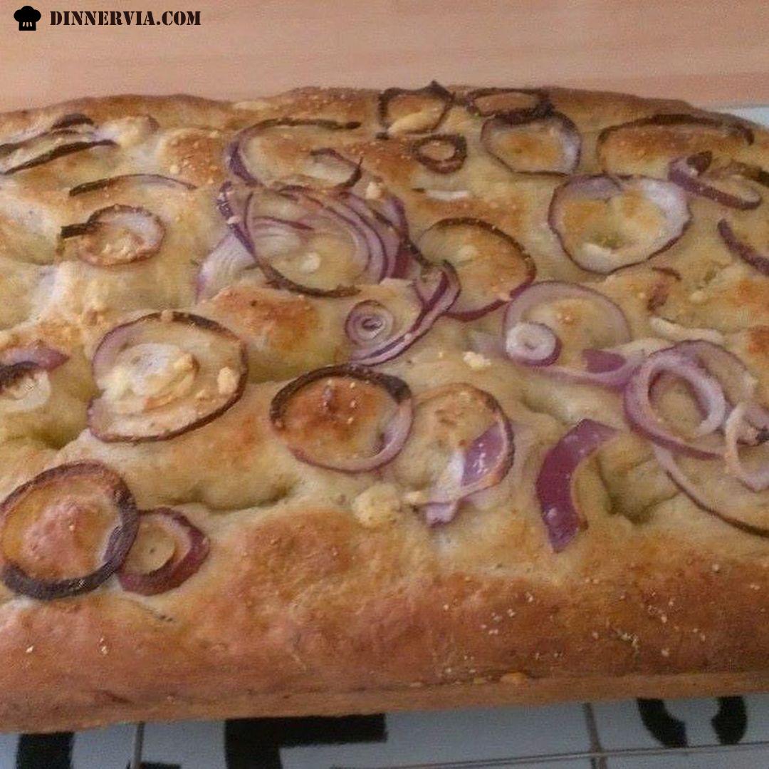 Garlic and red onion focaccia Something very therapeutical sipping espresso