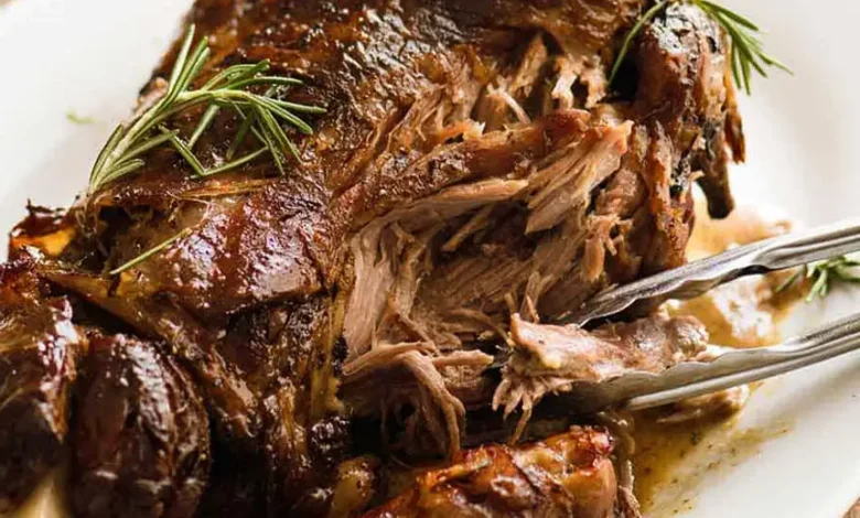 Slow-cooked lamb