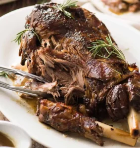 Slow-cooked lamb