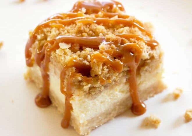 Caramel Apple Crisp Cheesecake Bars Recipe