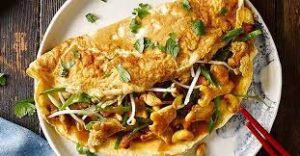 Mongolian Chicken Egg Net Omelette Recipe